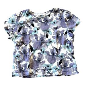 Petite Croft and Barrow petite large soft floral vibrant t-shirt